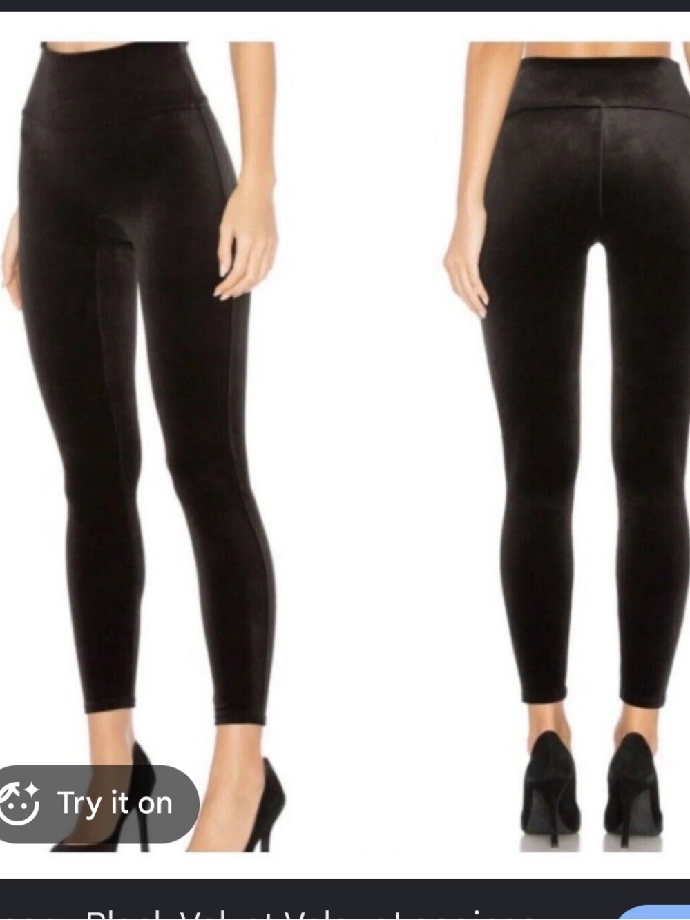 SPANX Black Velvet High-Waist Leggings
